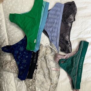 Victoria's Secret and PINK Panty Collection - Green, Blue, Gray, Black size m